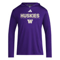 adidas Men's FW25 Huskies W D4T Hooded Long Sleeve Tee Purple Front thumbnail