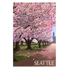 Photo of Lantern Press Seattle Campus Cherry Blossoms Badge Magnet.