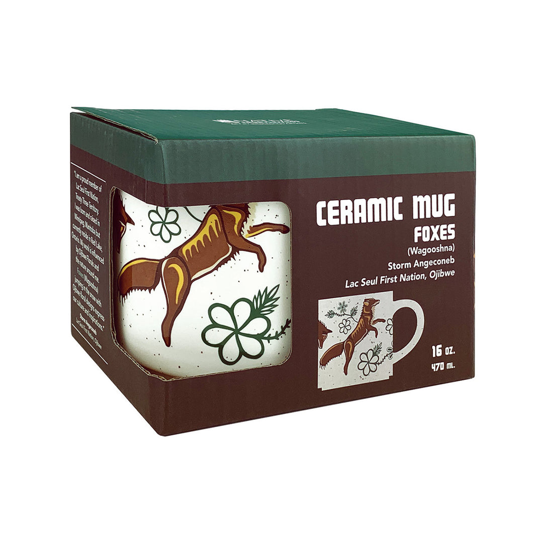 Native Northwest Foxes Ceramic Mug 16oz