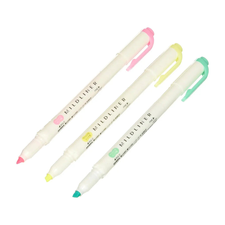 Zebra Mildliner Mix Single Ended Cool Colors Highlighter Set 3 Count