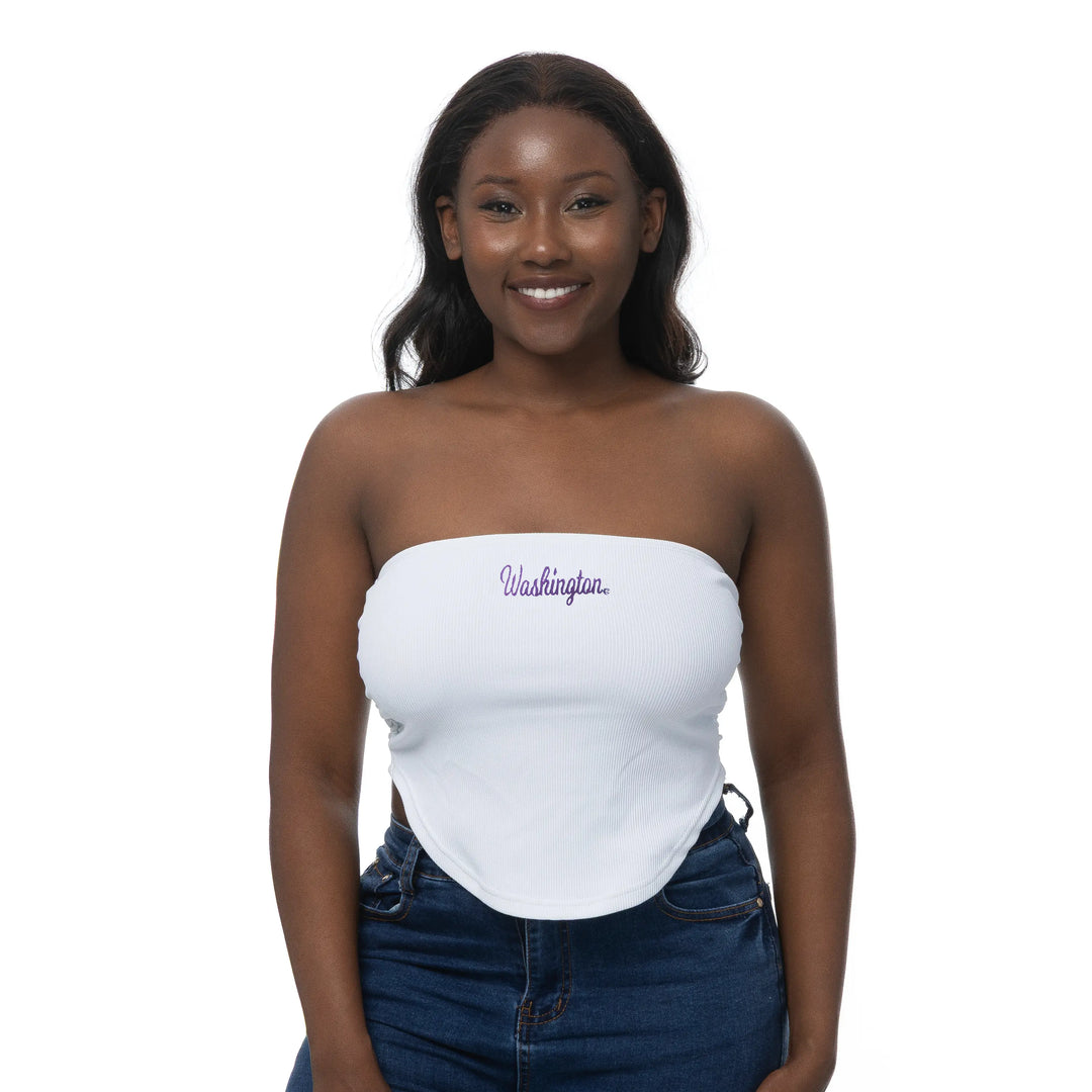 Zoozatz Women's Script Washington Ruched Tube Top