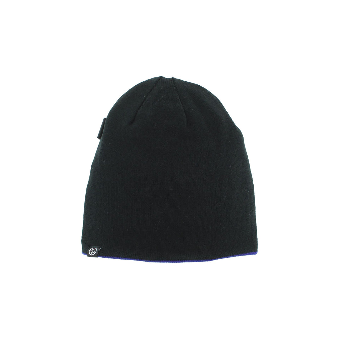 Zephyr Purple Black Big W Reversible Beanie
