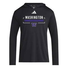 Photo of adidas Men's Washington Huskies Icon D4T Hooded Long Sleeve Tee.