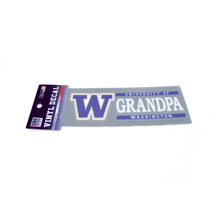 SDS W U of W Grandpa Vinyl Decal 6" x 2"