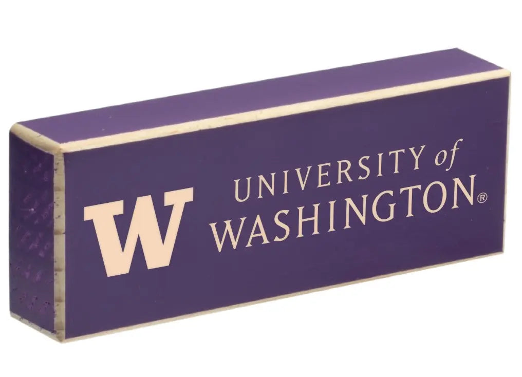 Neil Purple W University of Washington Wood Block Magnet