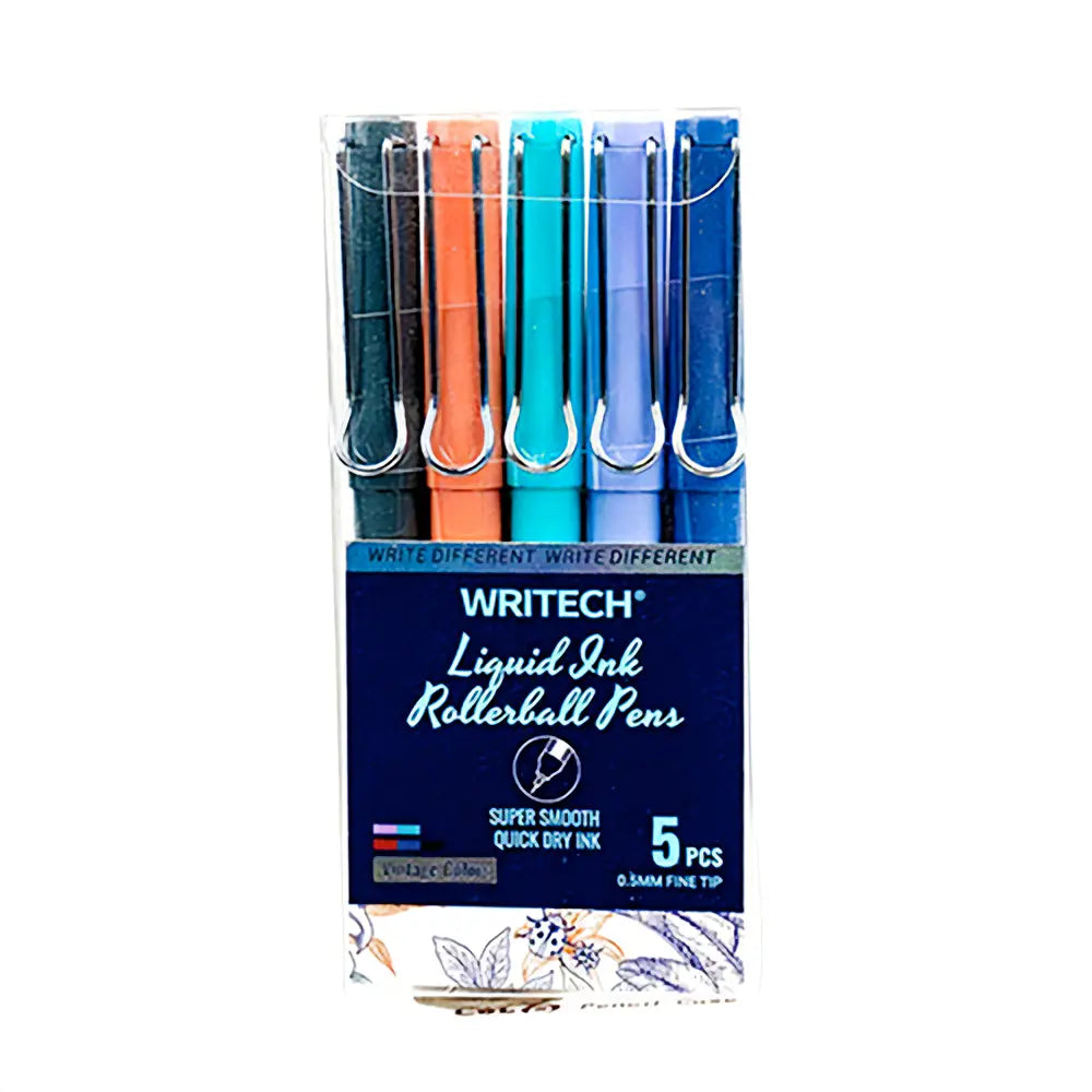Writech Gradient Barrel Assorted Ink Rollerball Pen Set 5 Count