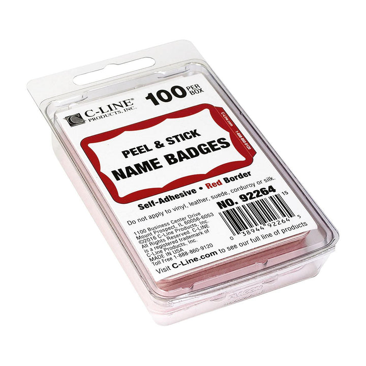 C-Line Self-Adhesive 3.5"x2.25" Name Badge 100 Count