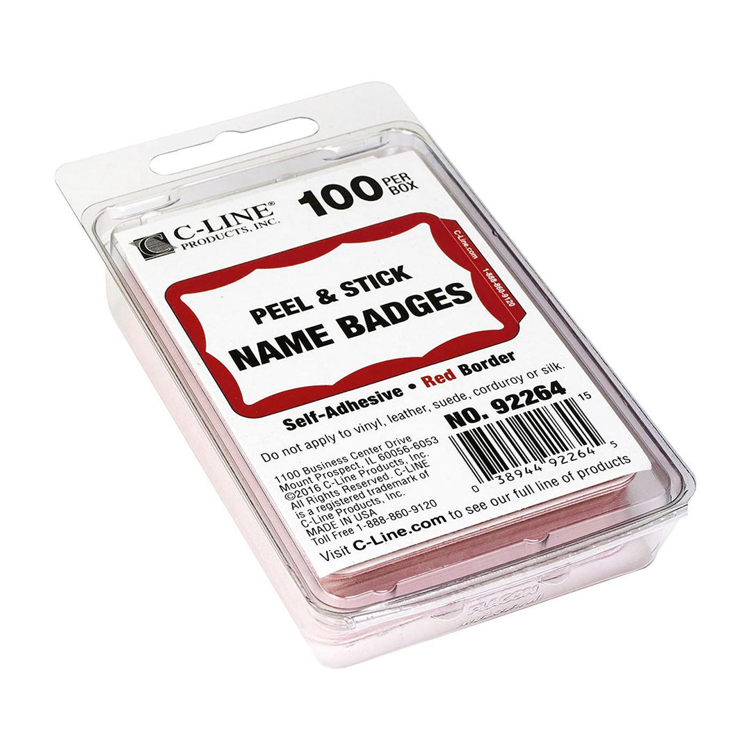 C-Line Self-Adhesive 3.5"x2.25" Name Badge 100 Count