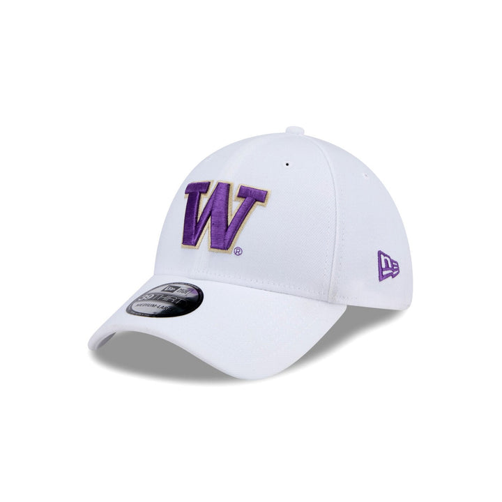 New Era White 39Thirty Purple W Stretch Fit Hat