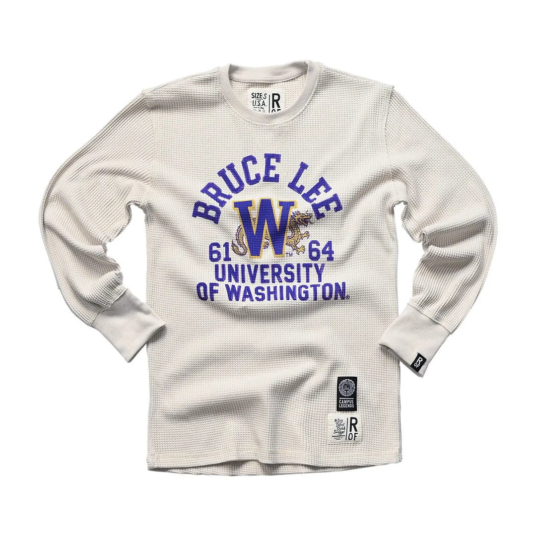 Roots of Fight Unisex Washington Huskies Bruce Lee Campus Legend Thermal Long Sleeve