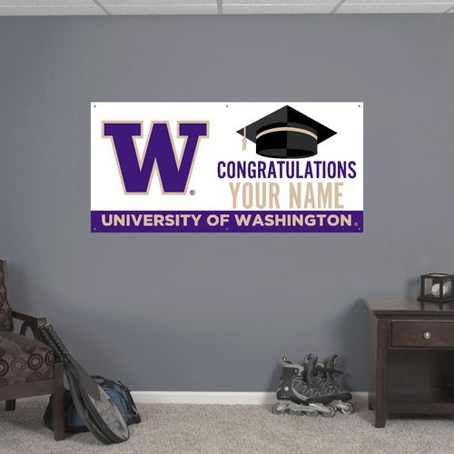 DROP SHIP CDI W CUSTOMIZED Congratulations U of WA Vinyl Banner 4' x 8'