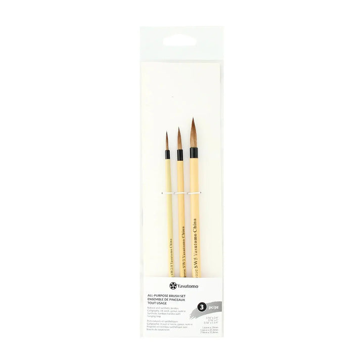 Yasutomo All-Purpose Brush Set 3 Piece