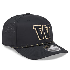 New Era Black Tonal Washington Huskies 9Seventy Snap Adjustable Hat Front Side View Hover