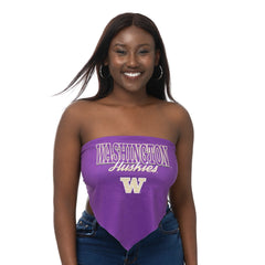 Zoozatz Women's Purple Washington Huskies Bandana Tieback One Size Top