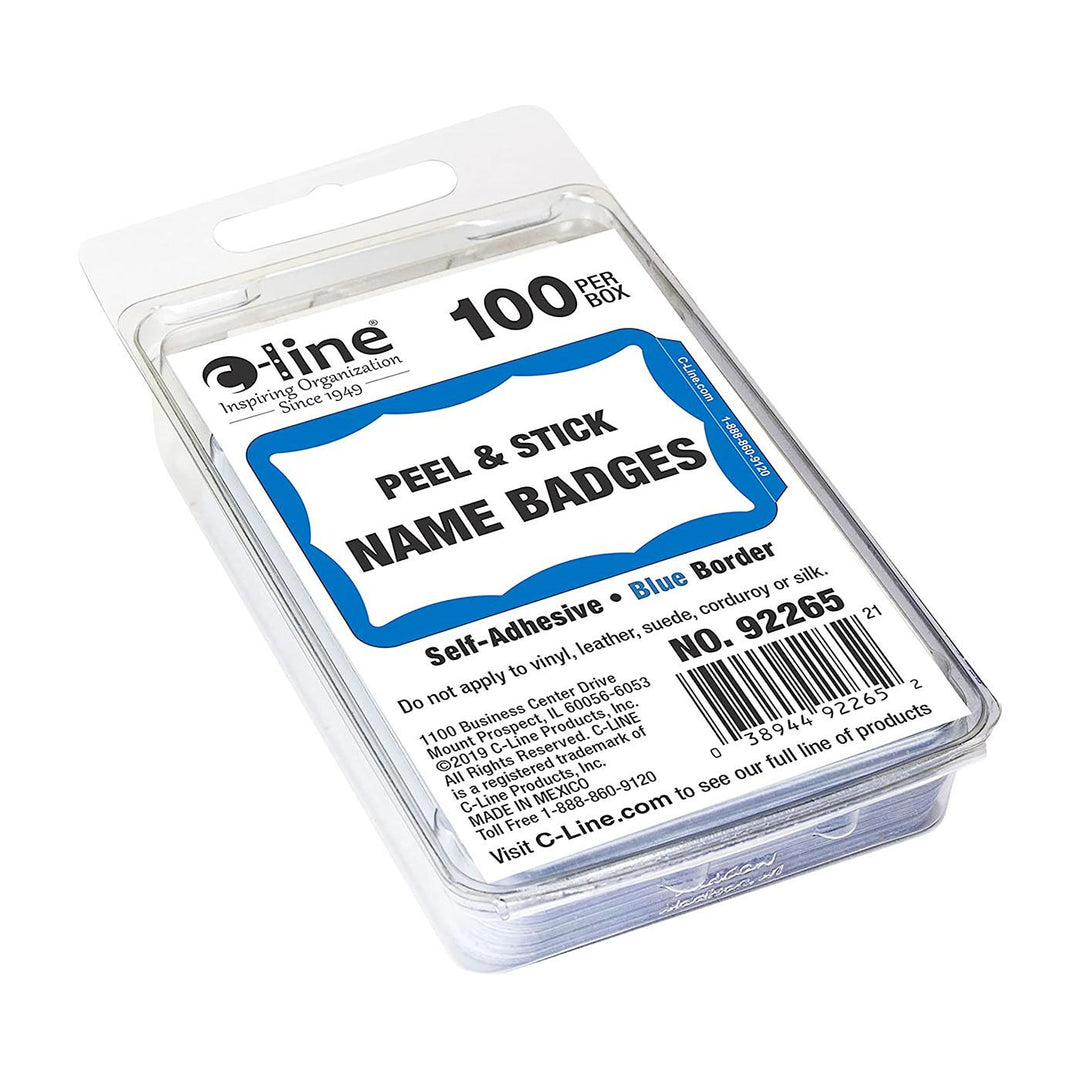 C-Line Self-Adhesive 3.5"x2.25" Name Badge 100 Count