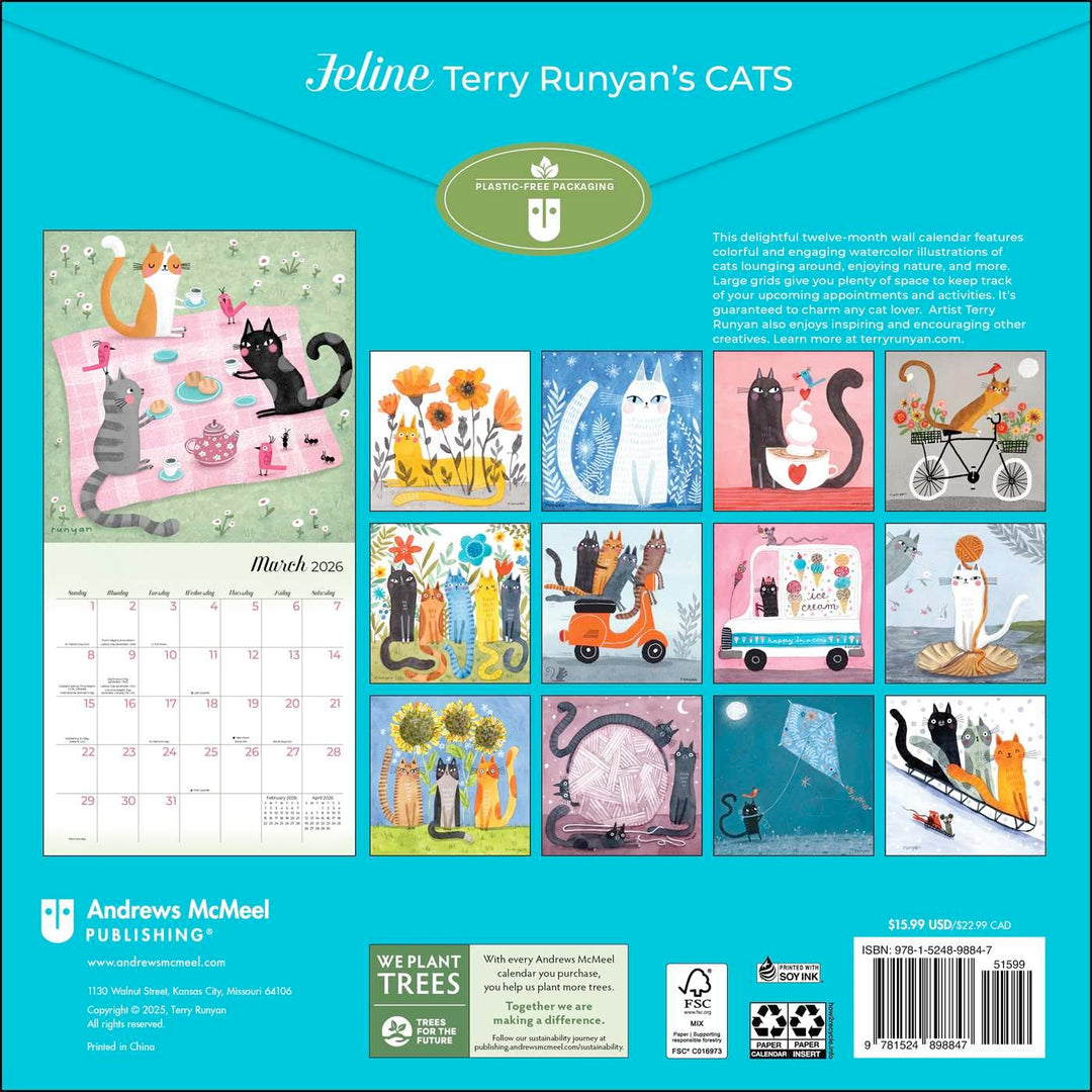 Feline 2026 Wall Calendar