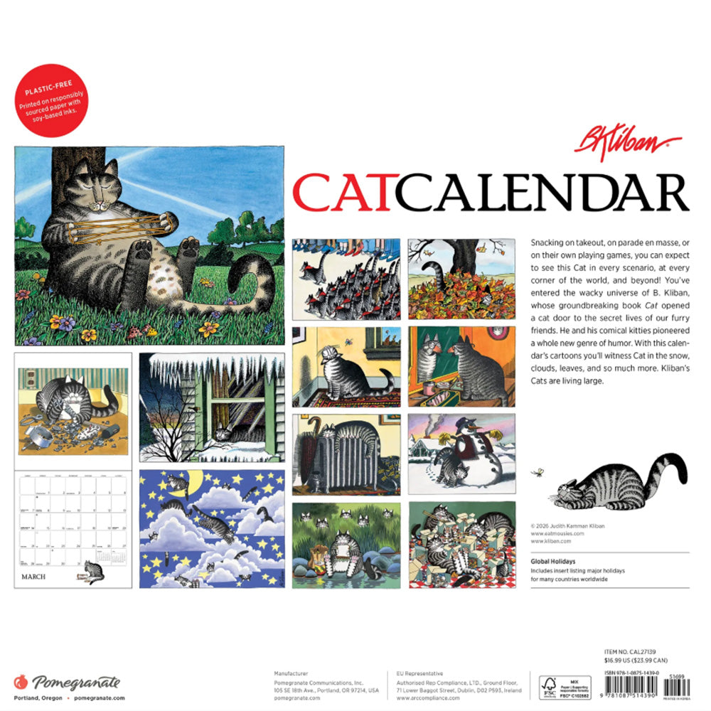 B. Kliban CatCalendar 2027 Wall Calendar