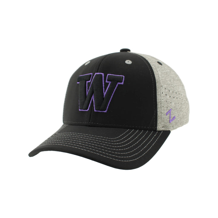 Zephyr Black Gray Element W Logo Hypercool Stretch Fit Hat