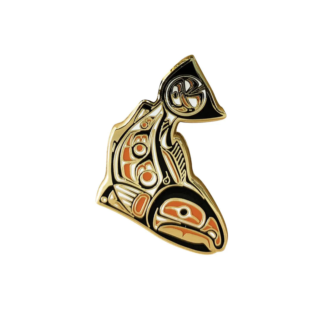 Native Northwest Sockeye Salmon Enamel Pin