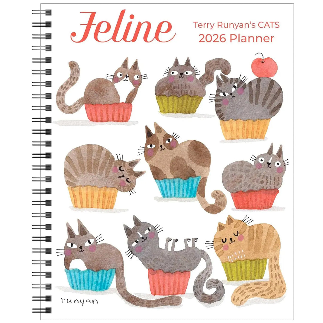 Feline 12-Month 2026 Monthly/Weekly Planner Calendar