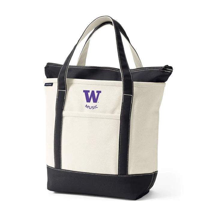 Lands' End Natural Canvas UW School of Music Zip Top Tote Bag