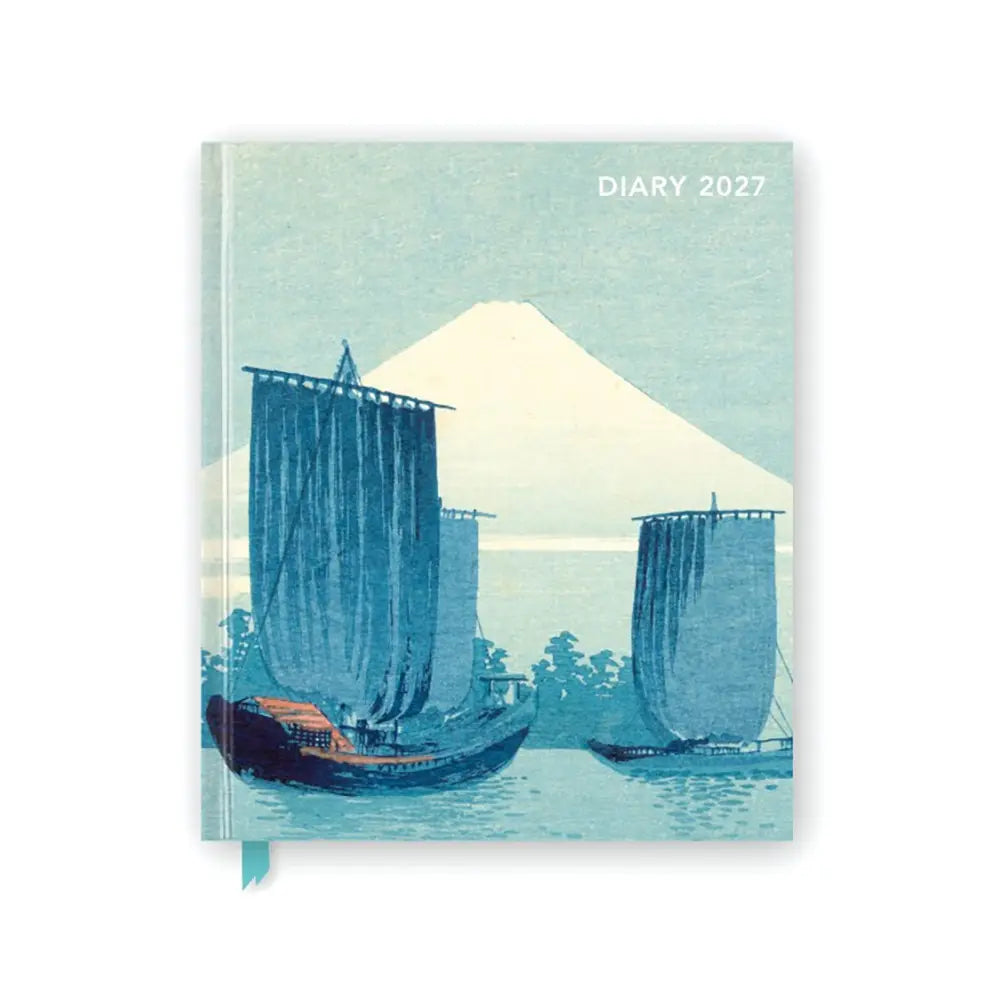 Japanese Woodblocks 2027 Desk Diary Planner - Week to View, Illustrated Throughout