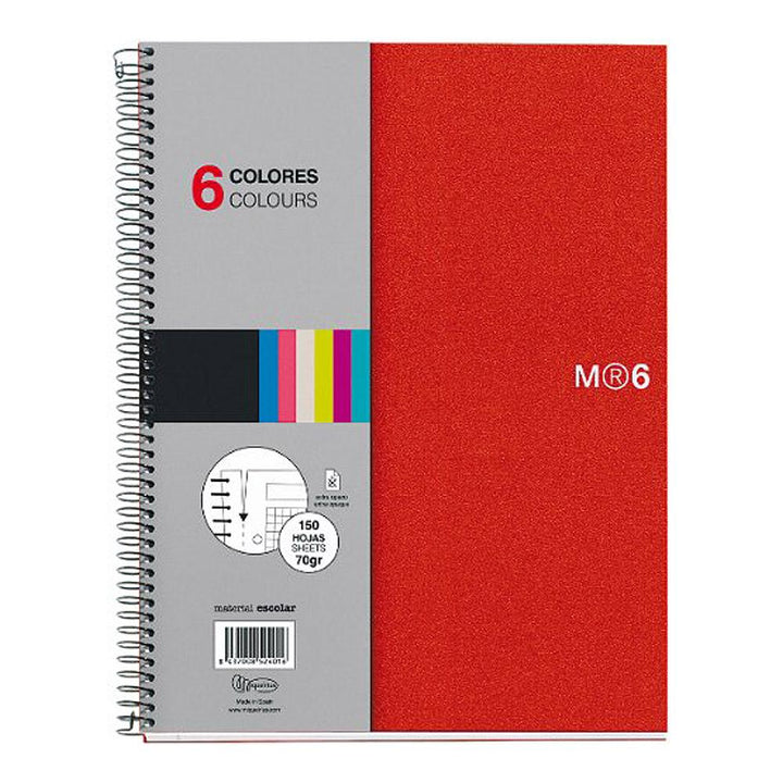 Miquelrius Basic NB6 Lined Poly Spiral Bound Notebook 150ct