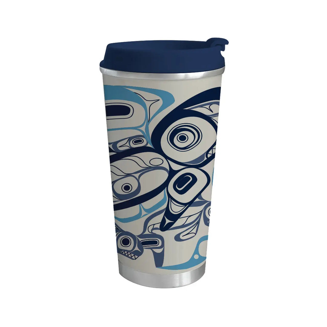 Native Northwest Orca Song Art Travel Mug