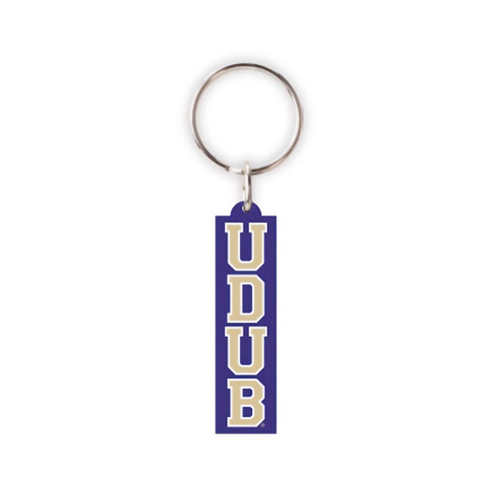 Neil Purple UDUB Recycled Wood Key Chain
