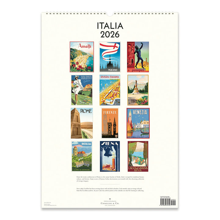 Cavallini Italia 2026 Wall Calendar