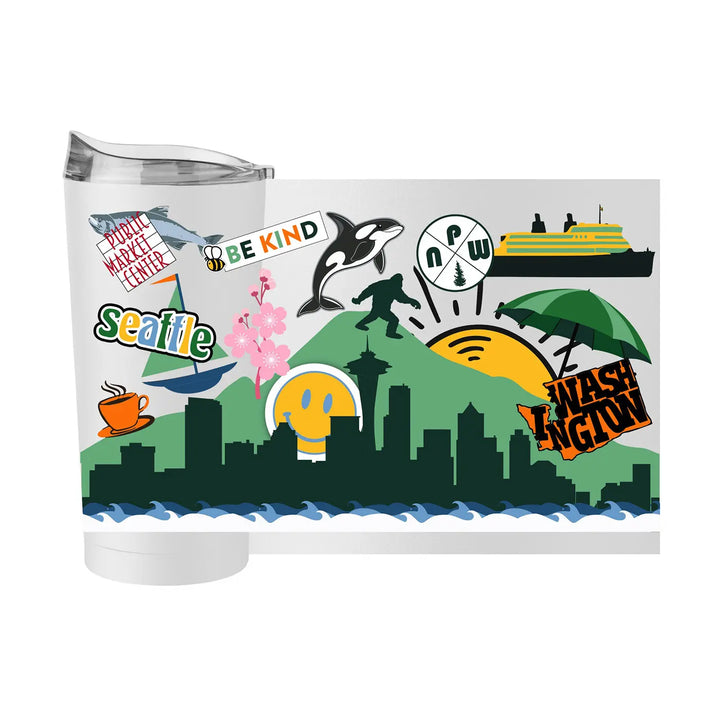 Logo Brands Seattle Native Powder Coat Tumbler 20oz