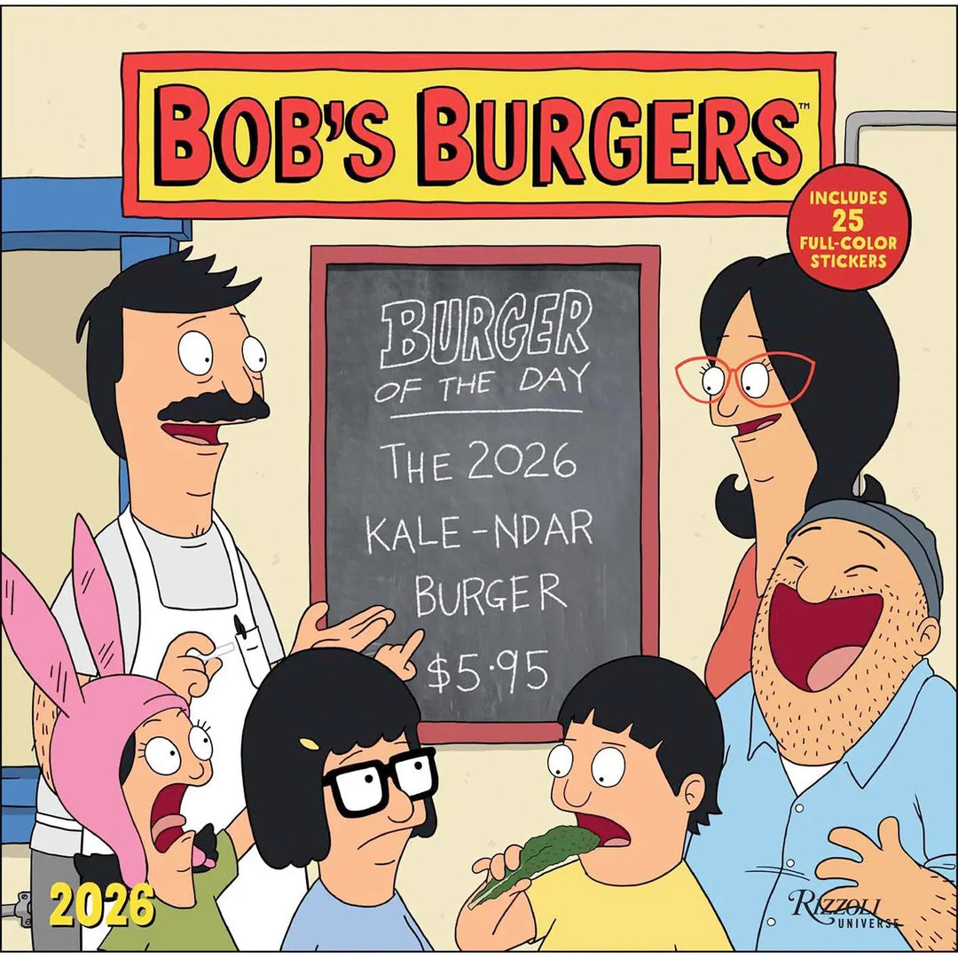 Bob's Burgers 2026 Wall Calendar with Stickers