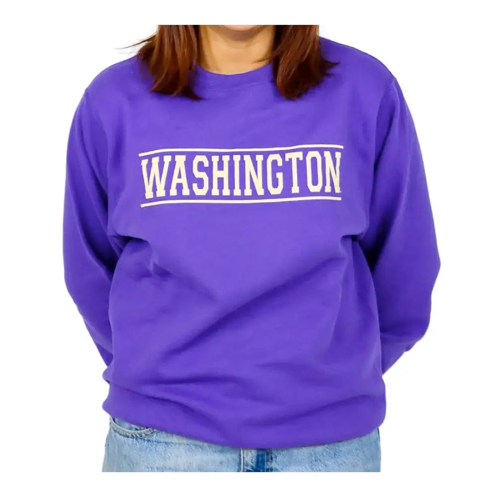 Huskies Only Port & Company Washington Bars Crewneck