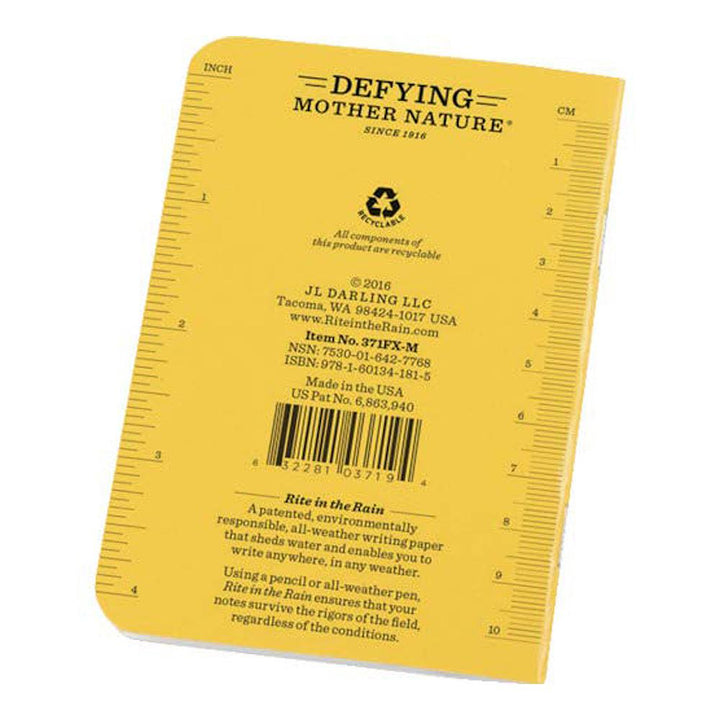 Rite in the Rain Yellow 3-1/4"x4-5/8" Stapled Notebook 12ct
