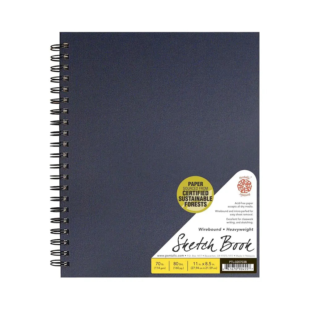 Pentalic 8.5" x 11" Wirebound Sketchbook#color_blue