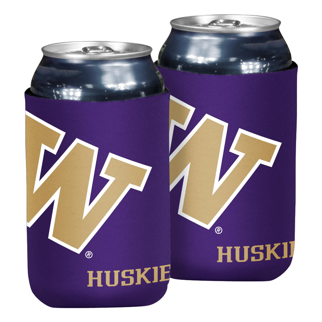 Logo Purple W Huskies Insulated Can Cooler Koozie