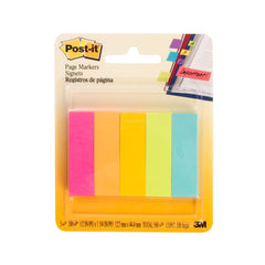 Post-it Five Neon Colors 0.5"x1.75" Page Markers 500ct