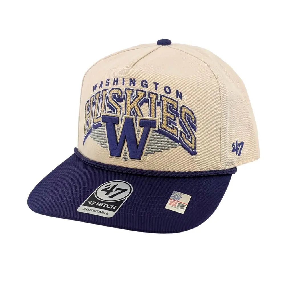 47 Brand Two Tone Washington Huskies Pomona Rope Hitch Snapback Hat