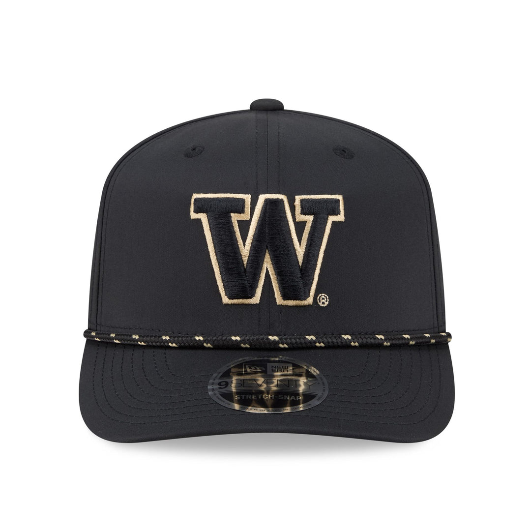 New Era Black Tonal Washington Huskies 9Seventy Sport Stretch Snap Adjustable Hat