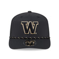 New Era Black Tonal Washington Huskies 9Seventy Sport Stretch Snap Adjustable Hat Front thumbnail