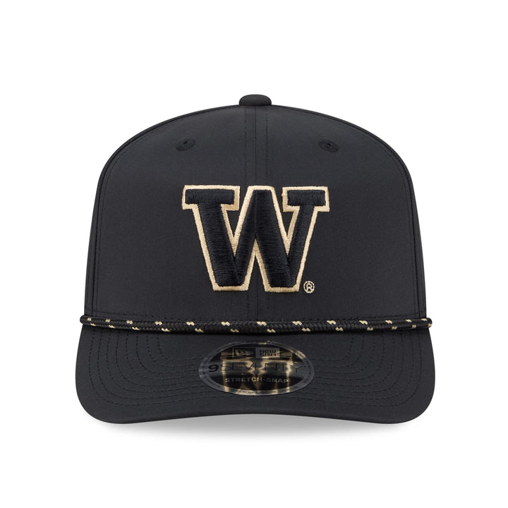 New Era Black Tonal Washington Huskies 9Seventy Sport Stretch Snap Adjustable Hat