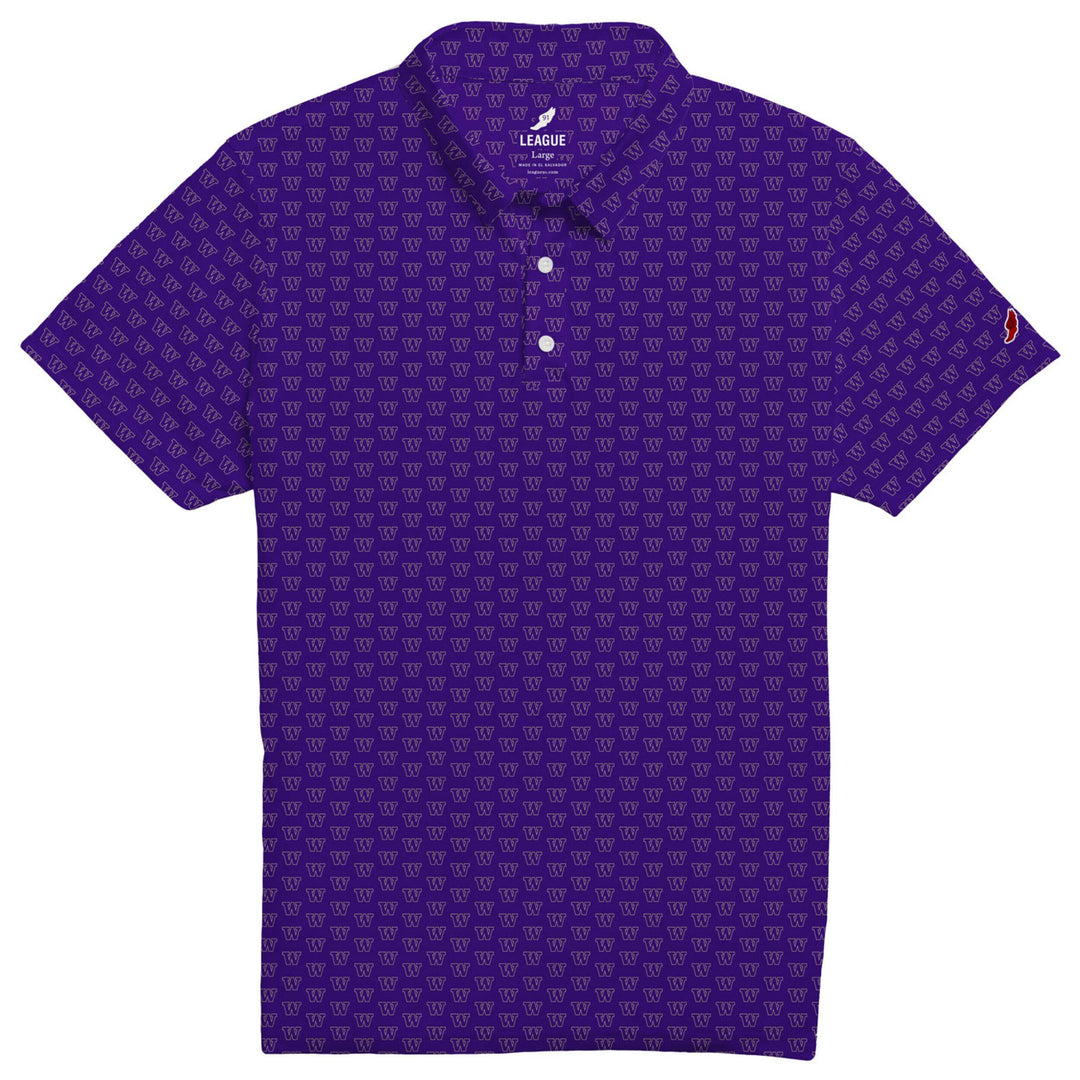 League Men's All Over W Logo Saturdays Polo