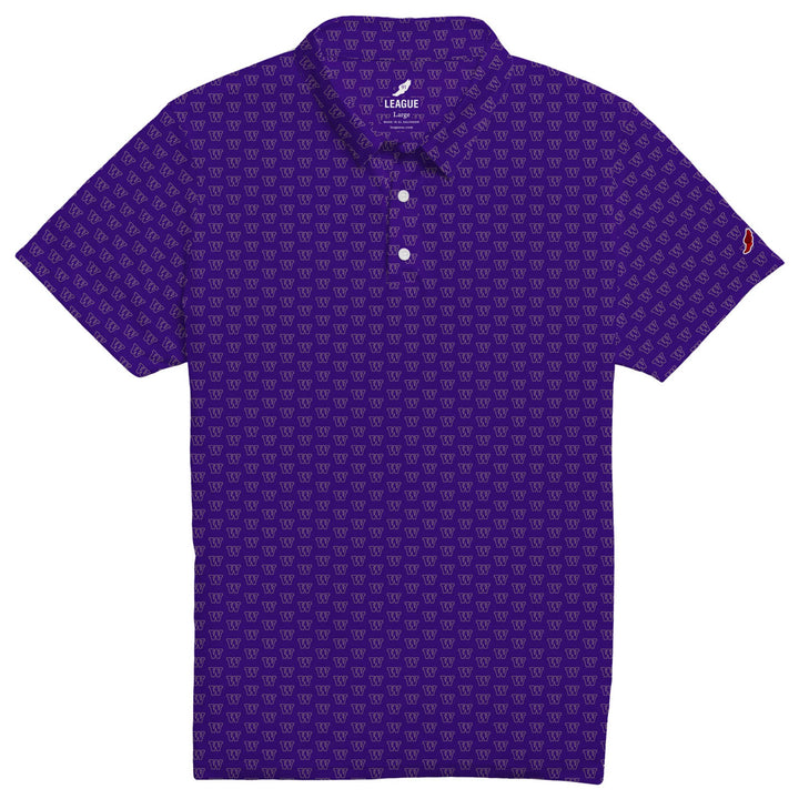 League Men's All Over W Logo Saturdays Polo