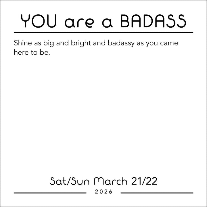 You Are a Badass 2026 Day-to-Day Calendar