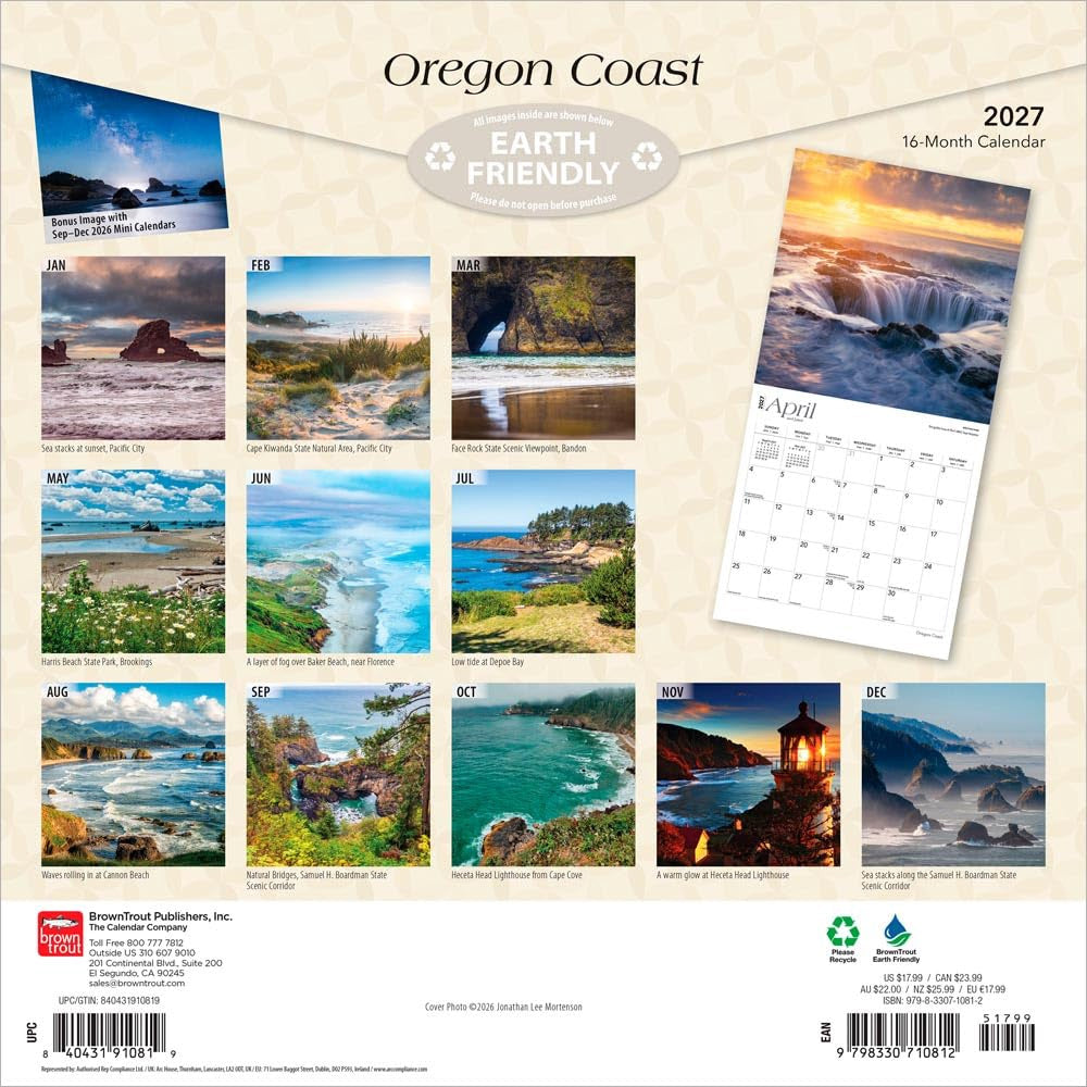 2027 Oregon Coast Wall Calendar