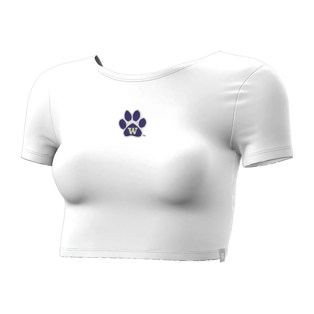 Champion Women's Washington Huskies Paw Logo Soft Touch Twist Back Crop Tee
