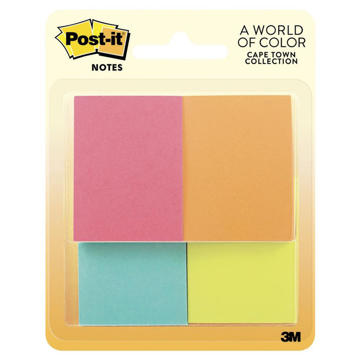 Post-it Cape Town Collection 1.5"x2" Sticky Notes 4 Pack