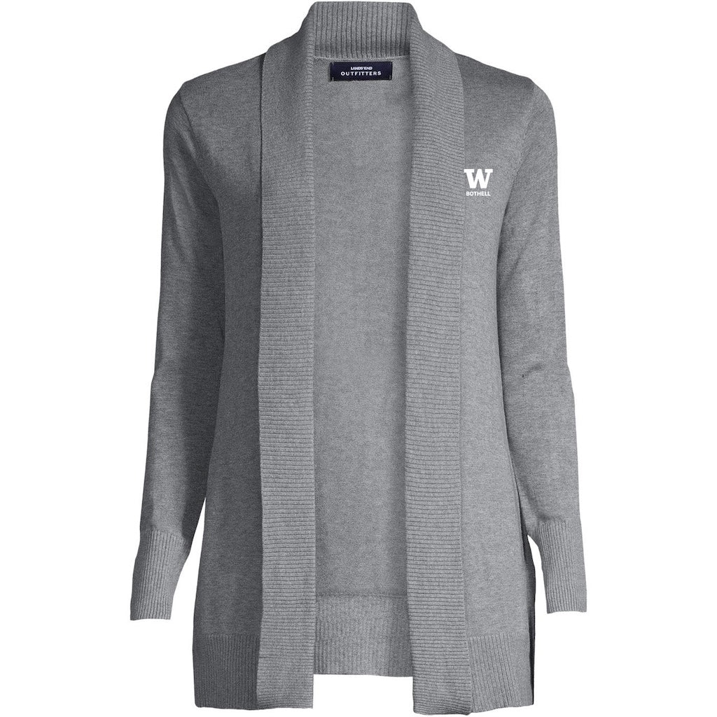 Lands' End Women's UW Bothell Cotton Modal Shawl Collar Cardigan Sweater