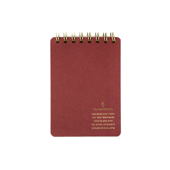Kleid Kraft Paper Top Spiral Memo Book#color_burgundy