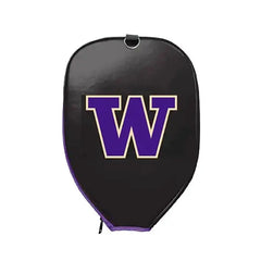 Photo of Rally Republic Black Purple W Leather Pickleball Paddle Cover.
